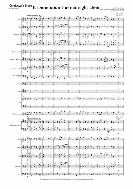 It Came Upon The Midnight Clear Full Orchestra And Satb Choir Sheet Music