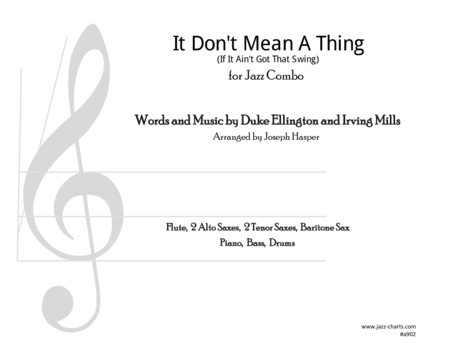 It Dont Mean A Thing If It Aint Got That Swing Flute 5 Saxes And Rhythm Section Sheet Music