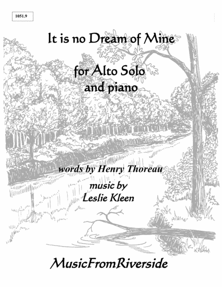 It Is No Dream Of Mine For Alto Solo And Piano Sheet Music