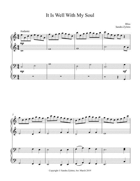 It Is Well With My Soul 1 Piano 4 Hands Duet Sheet Music