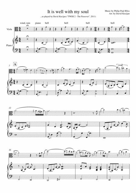 Free Sheet Music It Is Well With My Soul Piano Viola