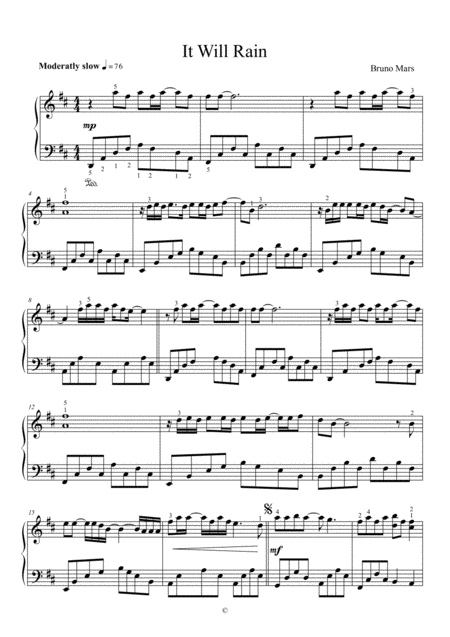 It Will Rain Sheet Music