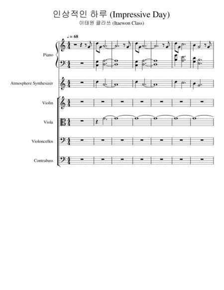 Itaewon Class Bgm Impressive Day Piano Cover Sheet Music