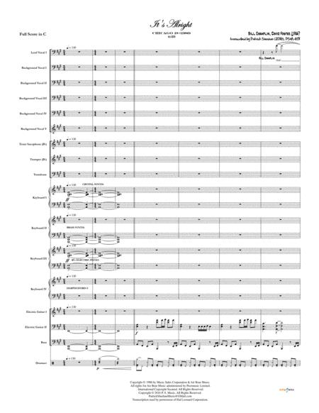 Its Alright Chicago Full Score Set Of Parts Sheet Music