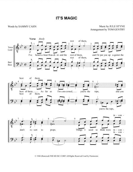 Its Magic Ttbb Sheet Music