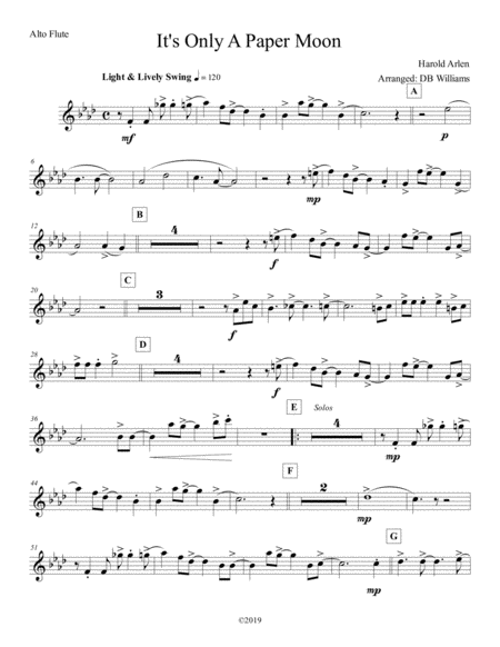 Its Only A Paper Moon Alto Flute Sheet Music