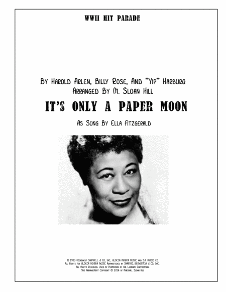 Free Sheet Music Its Only A Paper Moon Ella Fitzgerald