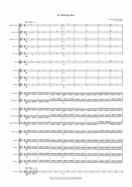 Its Raining Men Brass Band Version Sheet Music