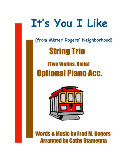 Its You I Like From Mister Rogers Neighborhood String Trio Two Violins Viola Chords Optional Piano Acc Sheet Music