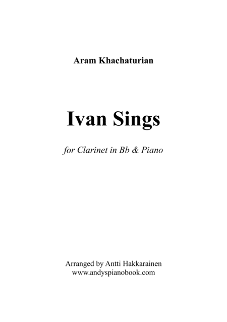 Free Sheet Music Ivan Sings Clarinet Piano