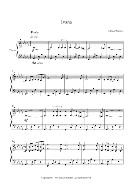 Ivana Crusaderbeach Dramatic Emotional Piano Solo Sheet Music