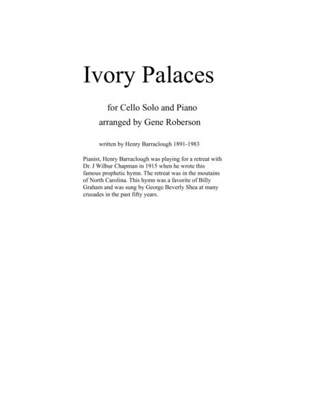 Ivory Palaces Cello And Piano Solo Sheet Music