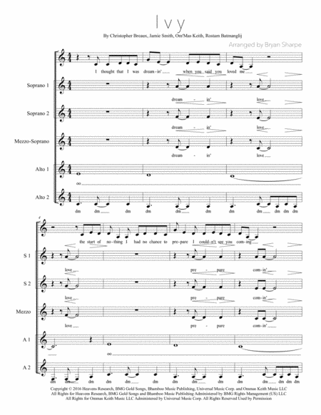 Free Sheet Music Ivy