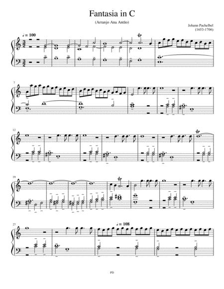 J Pachelbel Fantasia In C Organ Sheet Music