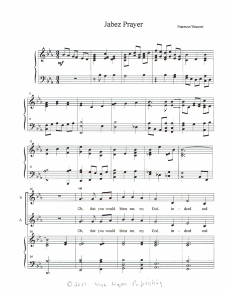 Jabez Prayer Sheet Music