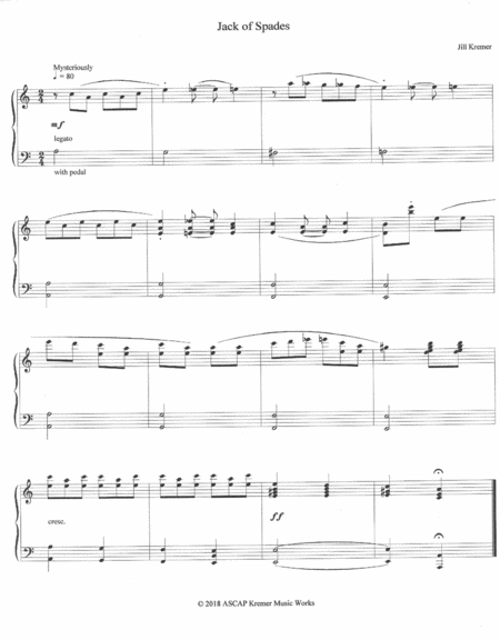 Free Sheet Music Jack Of Spades