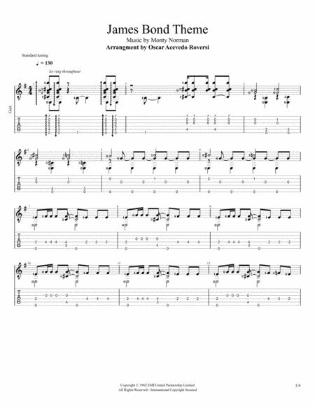 James Bond Theme Guitar Sheet Music