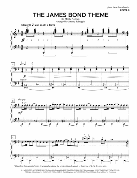 James Bond Theme Level 6 Sheet Music