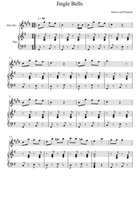 Free Sheet Music James Lord Pierpont Jingle Bells Alto Saxophone Solo