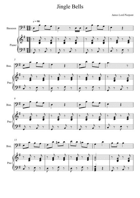 Free Sheet Music James Lord Pierpont Jingle Bells Bassoon Solo