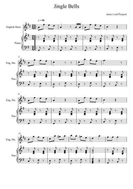 Free Sheet Music James Lord Pierpont Jingle Bells English Horn Solo