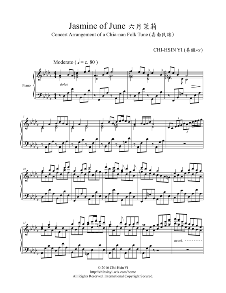 Jasmine Of June Concert Arrangement Sheet Music