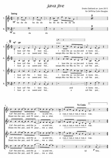 Java Jive Satb Sheet Music