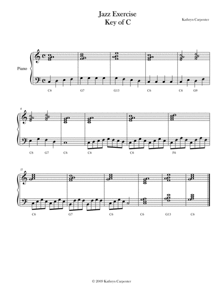 Jazz Exercise Sheet Music