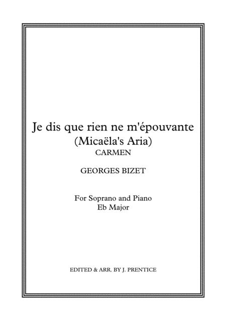 Free Sheet Music Je Dis Que Rien Ne M Pouvante Micala Aria Carmen