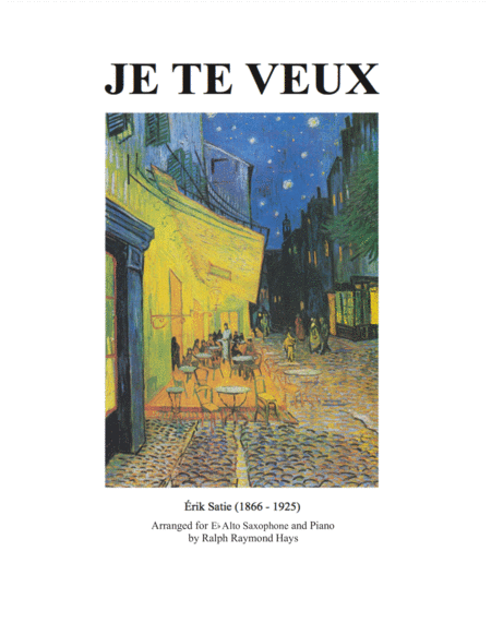 Je Te Veux For Alto Sax And Piano Sheet Music