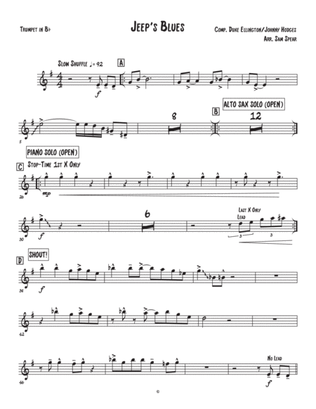 Free Sheet Music Jeeps Blues