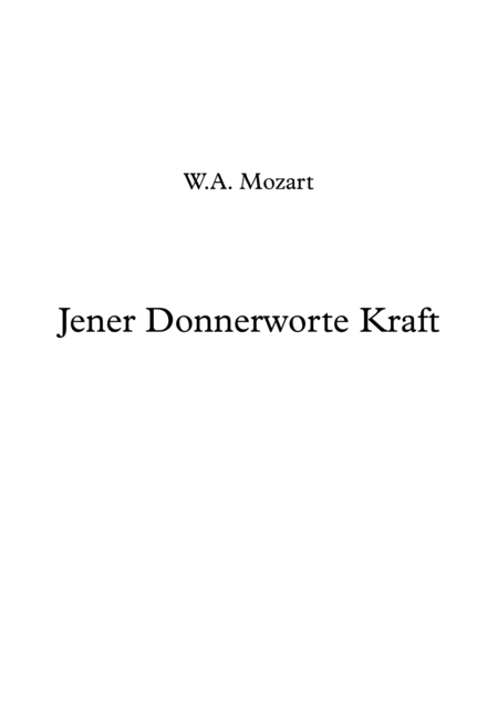 Jener Donnerworte Kraft Sheet Music