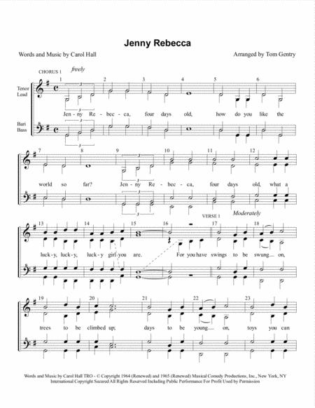 Jenny Rebecca Ssaa Sheet Music