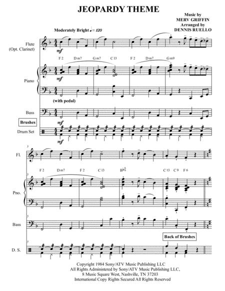 Jeopardy Theme Combo Flute Feature Intermediate Sheet Music