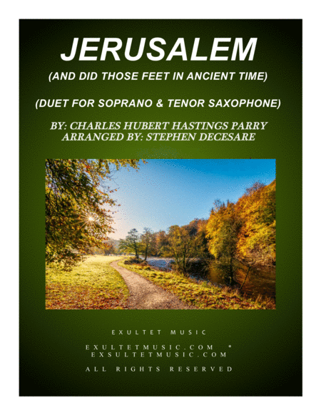 Jerusalem Duet For Soprano And Tenor Saxophone Sheet Music