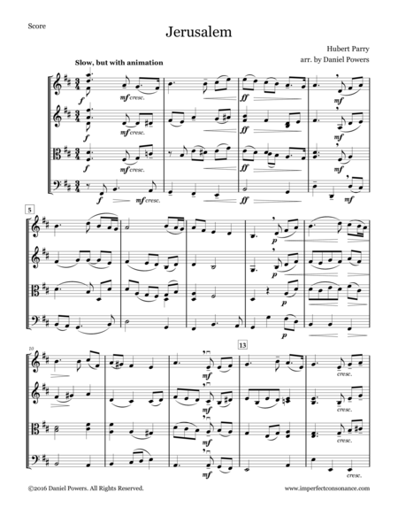 Free Sheet Music Jerusalem