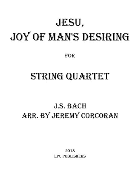 Jesu Joy Of Mans Desiring For String Quartet Sheet Music