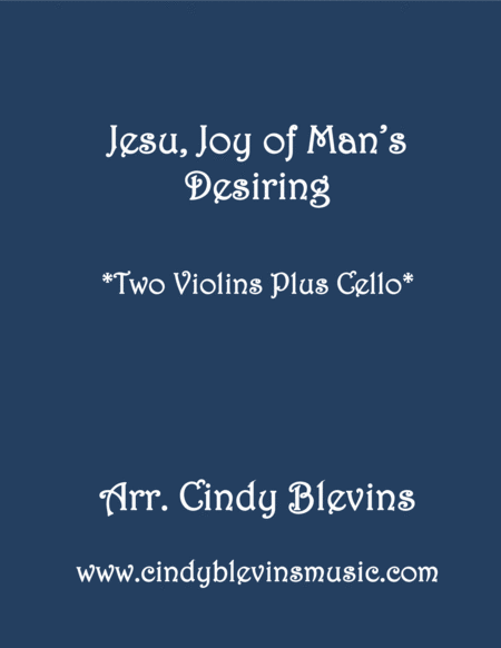 Jesu Joy Of Mans Desiring For Two Violins And Cello Sheet Music