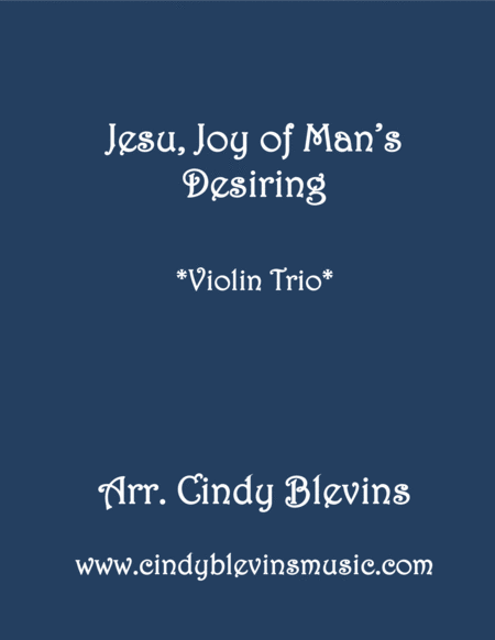 Free Sheet Music Jesu Joy Of Mans Desiring For Violin Trio