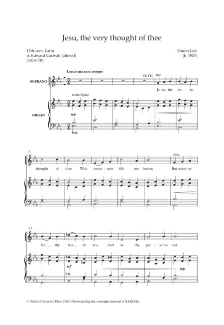 Jesu The Very Thought Of Thee Sheet Music