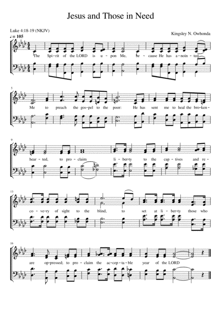 Free Sheet Music Jesus And Those In Need