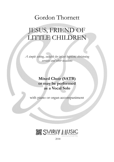 Free Sheet Music Jesus Friend Of Little Children