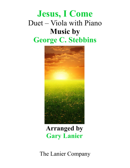 Free Sheet Music Jesus I Come Duet Viola Piano With Parts