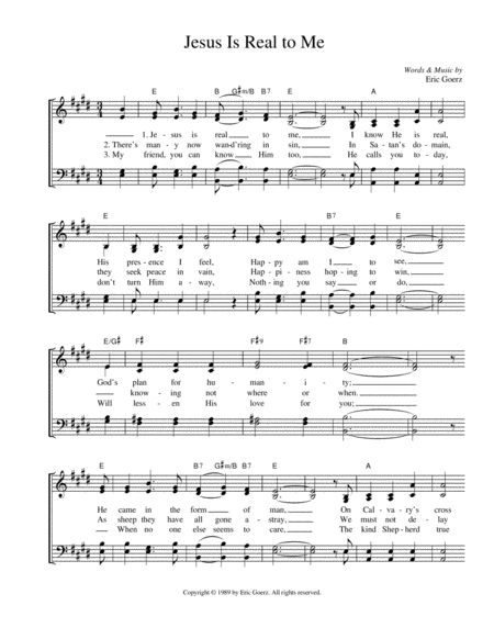 Jesus Is Real To Me Sheet Music