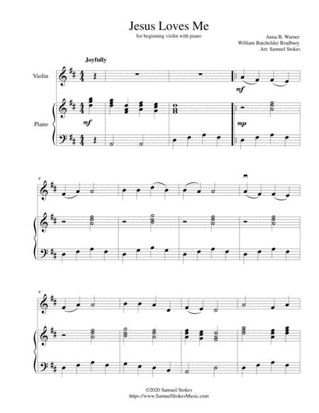 Jesus Loves Me For Beginning Violin With Optional Piano Accompaniment Sheet Music