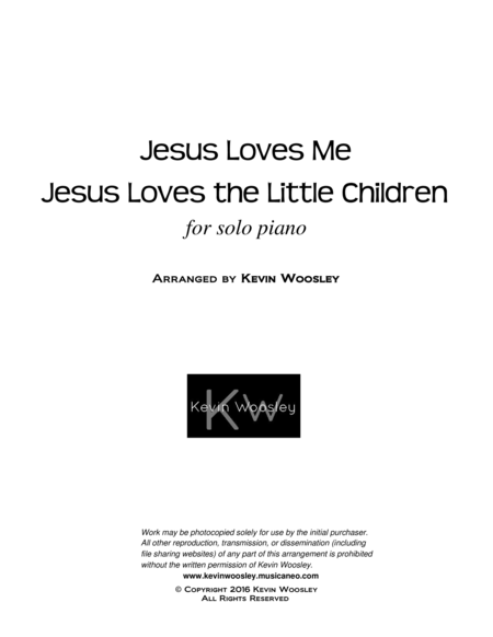 Jesus Loves Me Jesus Loves The Little Children Sheet Music