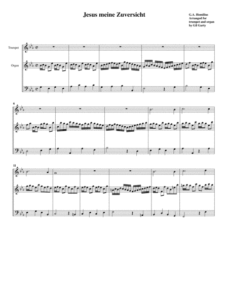 Free Sheet Music Jesus Meine Zuversicht Arrangement For Trumpet And Organ