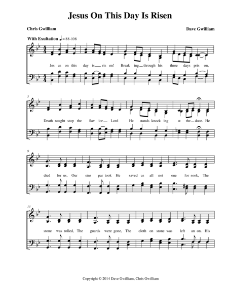 Jesus On This Day Is Risen Sheet Music