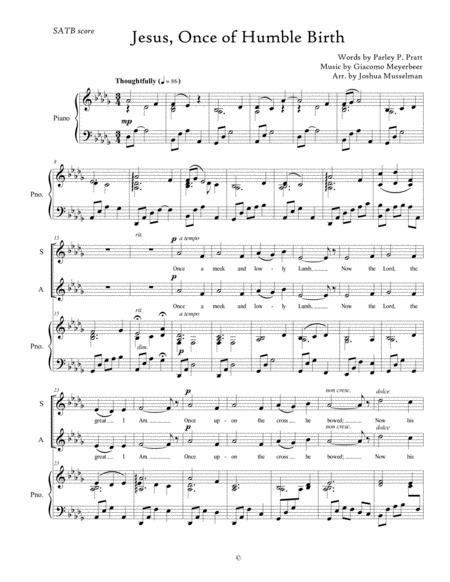 Free Sheet Music Jesus Once Of Humble Birth Satb With Piano Accompaniment
