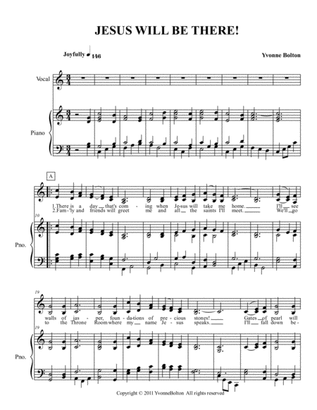 Jesus Will Be There Sheet Music